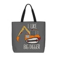 thumbnail image 1 of Fotbe I Like Big Digger Bolsa Tote con Estampado para Mujer, Bolsos con Cremallera, Bolsa de Hombro Casual de Gran Capacidad con Bolsillos Internos, 1 of 7
