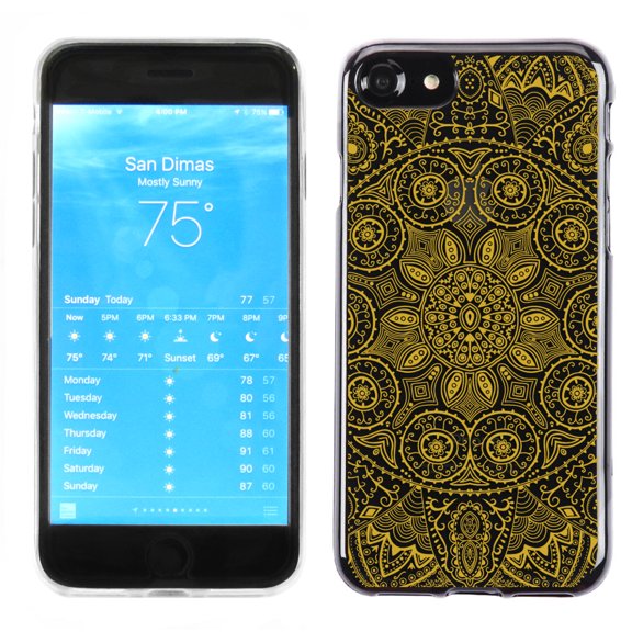 One Tough Shield ® Slim-Fit Premium Transparent TPU Phone Case for Apple iPhone 7 - Lace/GoldTone