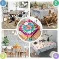thumbnail image 4 of Rainbow Tie Dye Mandala Pattern Square Tablecloth,Waterproof Square Table Cover,Wipeable Spillproof Washable Table Cover for Home Kitchen Party Decor 42"X42"(107x107cm), 4 of 6