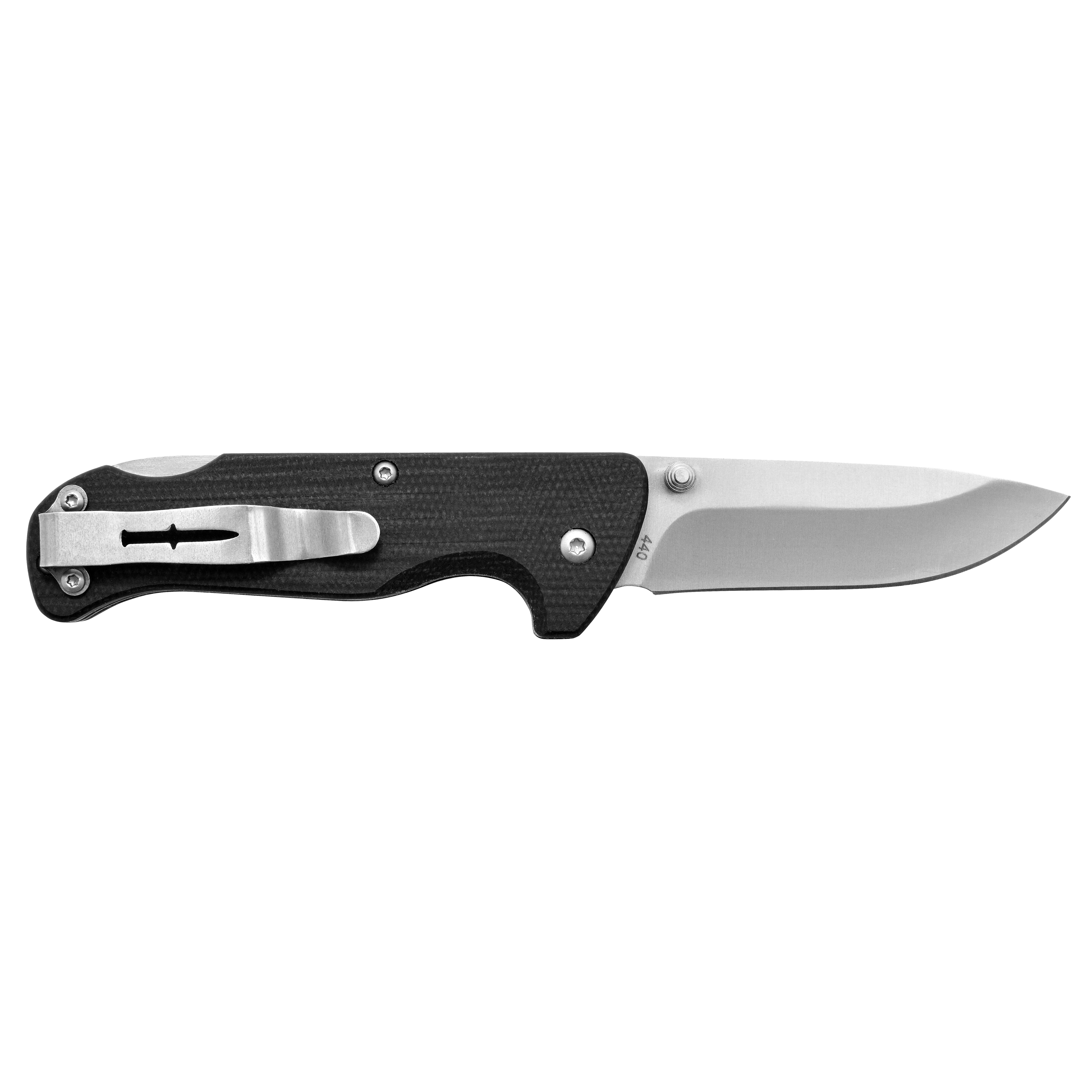 Camillus Bushcrafter 6.75" Mini Folding Pocket Hunting Knife, Stainless Steel Drop-Point 2.75" Blade, Micarta Handle, with Pocket Clip, Black