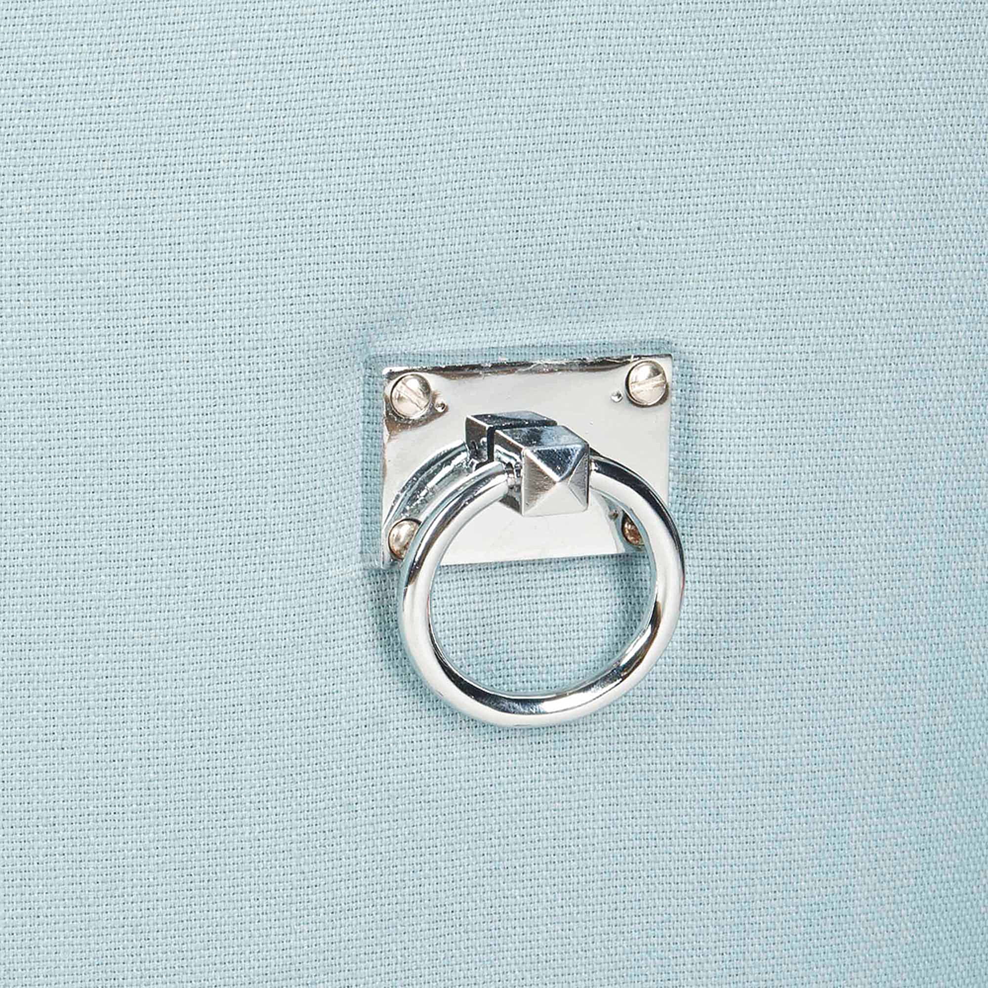 SAFAVIEH Harlow Glam Tufted Ring Chair with Silver Nailheads, Set of 2, Light Blue