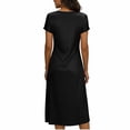 thumbnail image 3 of LIaqionyy Satin Nightgowns for Women Sleepdress Silky Loose Sleepwear V Neck Nightshirt Short Sleeve Pajamas, 3 of 5