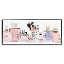 Stupell Industries Women's Fashion Fragrance Glam Accessories Graphic Art Black Framed Art Print Wall Art, 10x24, by Amanda Greenwood