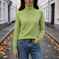 thumbnail image 6 of Cmfcve Womens Turtleneck Sweater Long Sleeve Slim Fit Casual Pullover Knit Shirs Fall Winter Basic Layering Top, 6 of 7