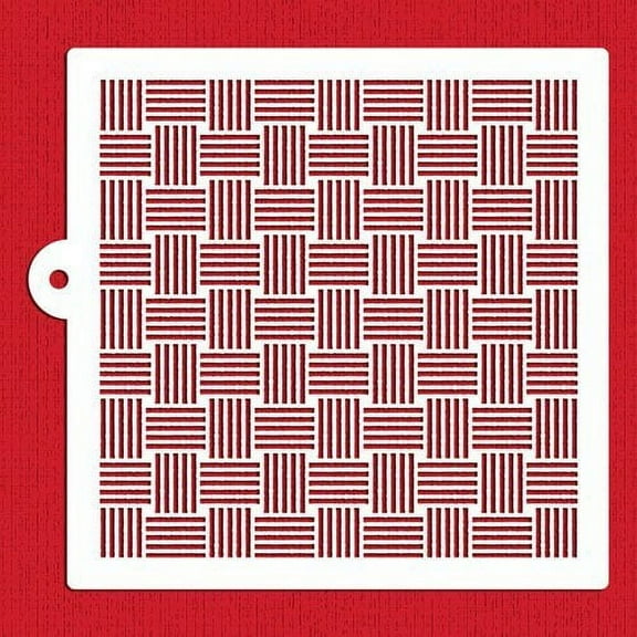 Basketweave Miniprint Cake Stencil by Designer Stencils