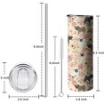 thumbnail image 5 of 20oz Pugs and Pioneer Flower Skinny Tumblers Stainless Steel Tumbler with Lid and Straw,Vacuum Insulated Double Wall Travel Tumbler Cups with Cleaning Brush for Coffee,Tea, 5 of 6