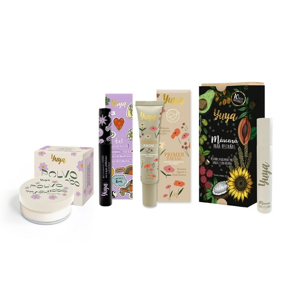 Pack Yuya Primer Facial + Polvo traslúcido + Máscara 10 aceites + Gel de cejas