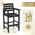 thumbnail image 3 of Spaco Patio HDPE Adirondack Bar Chairs Set of 2 with Wide Armrests, Seating & Patio Chair for Outdoor as Garden, Yard, Black, 3 of 9