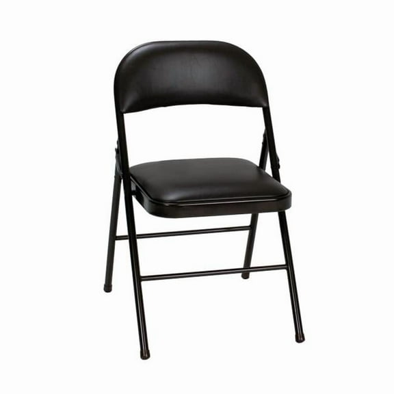 Cosco Vinyl 4-Pack Folding Chair, Black 14993BLK4E