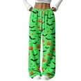 thumbnail image 2 of BFRGSIJ Halloween Lounge Pants for Women Soft Fleece Baggy Wide Leg Sleep Pajamas Spooky Season Festive Casual Fall Sleepwear M, 2 of 7