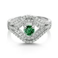 thumbnail image 2 of Gem Stone King 1.23 Ct Round Green Nano Emerald 925 Sterling Silver Ring, 2 of 2