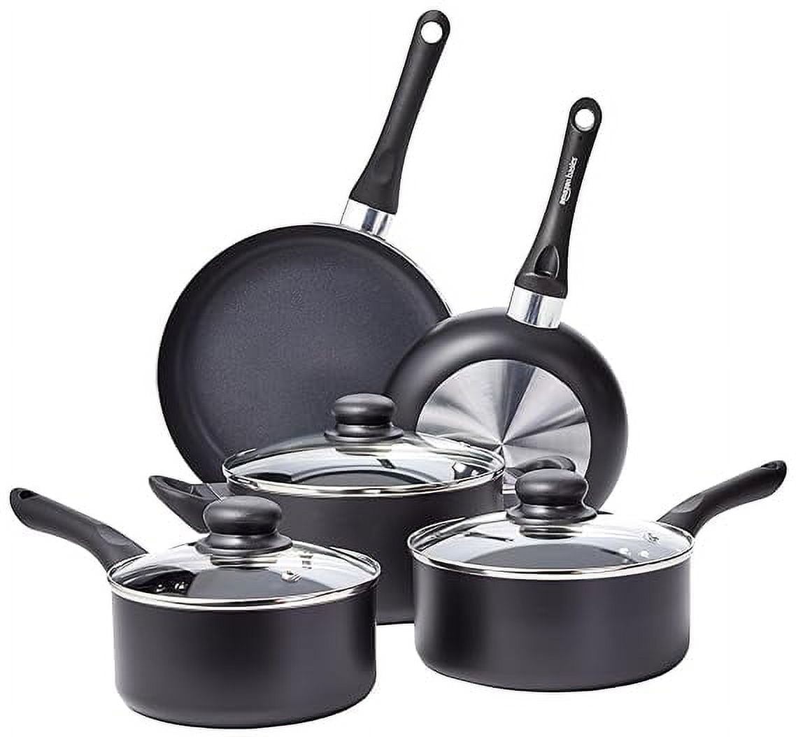 8-Piece Non-Stick Cookware Set| 2-Way 3 Layer Non-Stick Coating | PFOA Free | High Temperature Resistant Exterior Coating