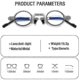 thumbnail image 5 of Gafas de lectura plegables portátiles para hombre, de metal, redondas, cuadradas, antiluz azul, para presbicia, con montura de dioptrías de +1,0 a +4,0, 350, plateadas, 5 of 5