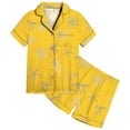 thumbnail image 1 of Girls Sleepwear Set Soft Satin Pajamas With Ocean Bow Print For Daily Casual Wear In Spring Summer Kids Ages 2 13, 1 of 4
