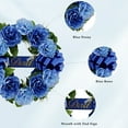 thumbnail image 6 of Mainstays 17in Outdoor Artificial Peony Wreath, Blue Color. Polyester., 6 of 8