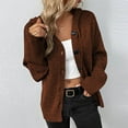 thumbnail image 2 of Besolor Women's Long Sleeve Knit Cardigan Sweaters Button down Open Front Hooded Jacket Outerwear Fall Winter Clothes, 2 of 4