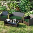 thumbnail image 6 of Pakunoda Outdoor All-Weather Patio Loveseat and Chair Seat Cushion Replacement Set of 3, Green, 6 of 6