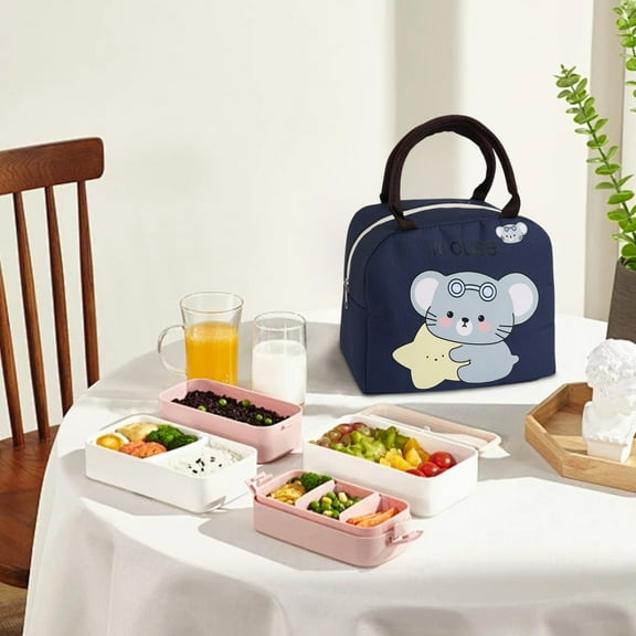 100Fens Insulated Lunch Bags Bento Bags Cute Lunch Tote Bag Small Cooler Bags Waterproof Cartoon Lunch Box Bag for Work Picnic