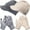 Beige+Gray, variant on 2 Sets Winter Hats Gloves for Women Knit Beanie Slouchy Women Winter Brim Hat Women Touchscreen Glove Winter Beanie with Brim