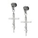 thumbnail image 5 of 361L Colgante de Cruz de de material acero Inoxidable Gota Dandle No Perforante Clip en Pendientes de Halloween Joyería Vintage Tornillo Plata Yinane Pendiente pendiente, 5 of 5