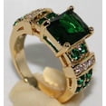 thumbnail image 2 of Geometric Copper Ring Electroplated Black Gold Tone with White Opal Inlay for Women Fashion Jewelry Gift Everyday Wear, 2 of 5