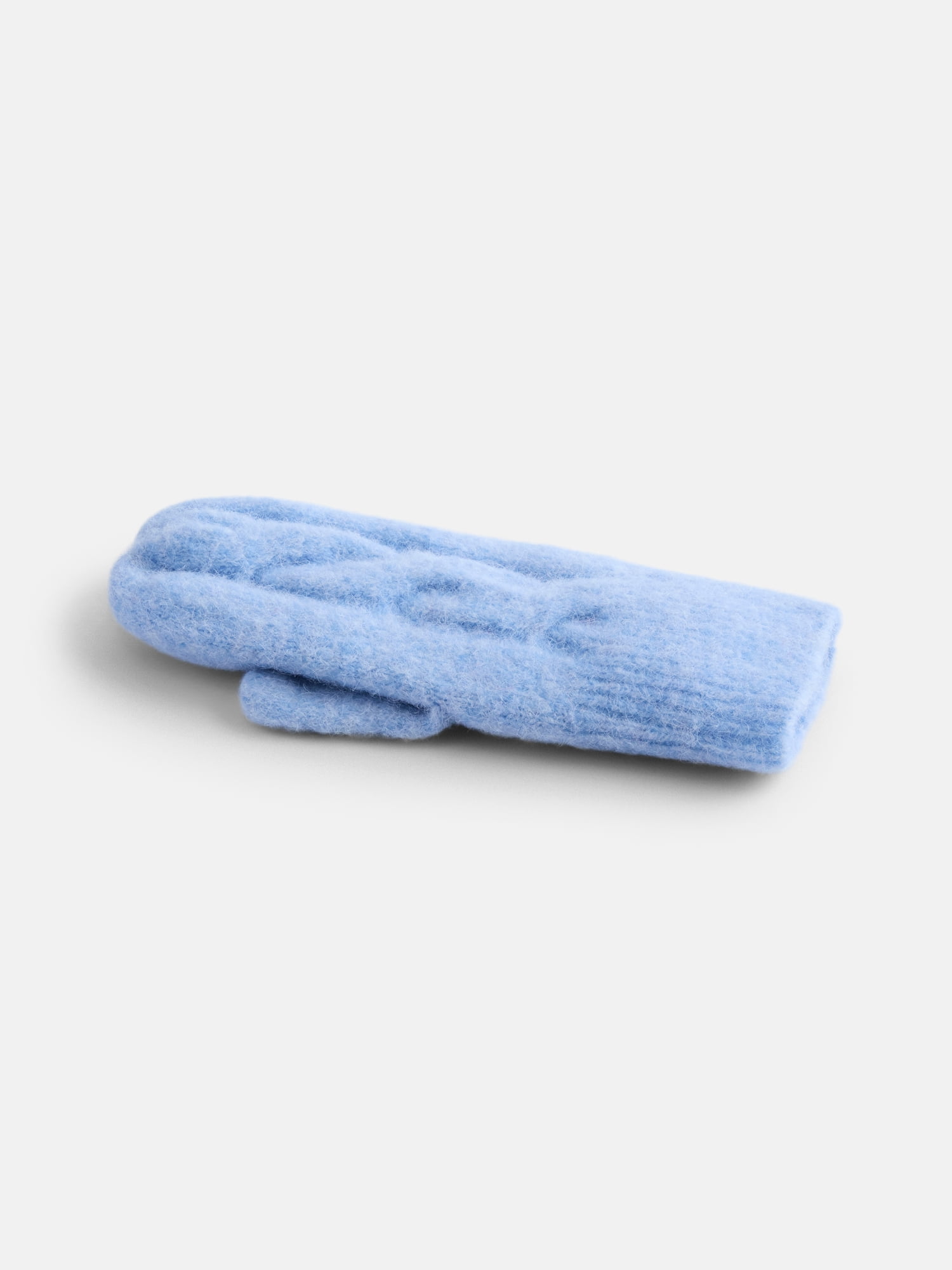 Scenario Women's Cable Knit Mittens, Polished Blue