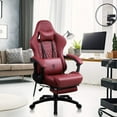 thumbnail image 6 of Dowinx Gaming Chair Office Chair, Vintage Computer Chair Massage PU Leather Gamer Chairs with Footrest Red, 6 of 7