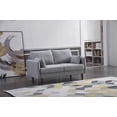 thumbnail image 2 of Light Gray Stationary Fabric Basic Loveseat with Throw Pillows, 2 of 2