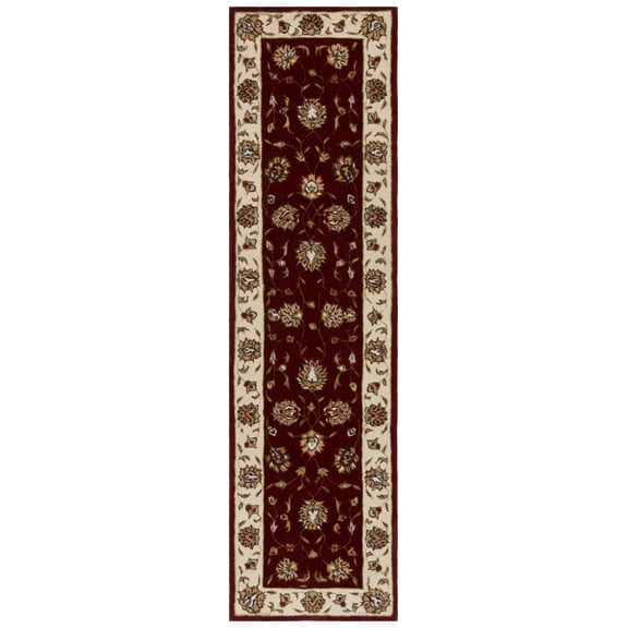 SAFAVIEH Total Performance Comgan Floral Runner Rug, Burgundy/Ivory, 2'3" x 9'