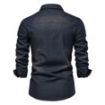 thumbnail image 2 of Camisas de algodón para hombre, camisa vaquera, camisa de manga larga, camisas de corte entallado para hombre, 2 of 5