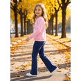 thumbnail image 4 of PatPat Girls Clothes 2 Piece Outfit Set Long Sleeve Unicorn Graphic Top Flare Pants Pink 11-12Y, 4 of 11