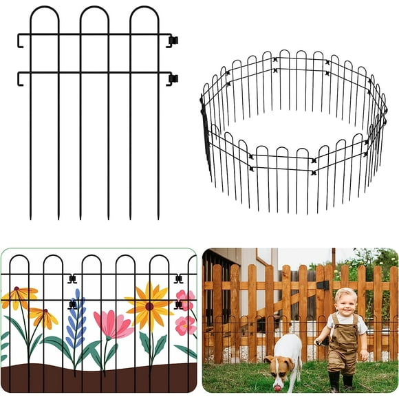 NEX 30Pack Metal Garden Fence Panels Rustproof Animal Barrier Border for Yard Decor