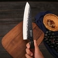 thumbnail image 4 of WILDMOK 8 Inch Chef Knife 3 Layers 9CR18MOV Clad Steel, Forged Gyuto Kitchen Knife with Octagonal Handle - Jiao Series, 4 of 8