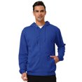 thumbnail image 1 of Sudadera con capucha para hombre, con cremallera completa, manga larga, ligera, sólida, deportiva, con capucha Azul real L Unique Bargains Sudadera, 1 of 6