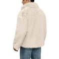 thumbnail image 3 of Men's Faux Jackets Winter Thicken Warm Luxury Overcoat Coats Long Sleeves Zipper Jacket Outerwear, Elegant and Warm for Formal and Casual Occasions,Beige,L, 3 of 5