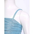 thumbnail image 6 of inlzdz Girls Metallic Formal Dress Spaghetti Strap Bodycon Ruched School Dance Graduation Fancy Dress Blue 14, 6 of 7