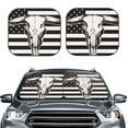 thumbnail image 2 of Kll Bull Skull On The Us Flag Windshield Sun Shade 2-Piece Foldable Car Front Window Sunshade For Most Sedans Suv Truck - Auto Sun Blocker Visor Protector Blocks Max Uv Rays - Large, 2 of 7