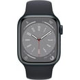 thumbnail image 4 of Restored Apple Watch Series 8 (GPS, 45 mm) Midnight Aluminum Case with Midnight Sport Band Bundle 5 Bonus Bands, Charging Stand, Screen Protector, & 2 amp charger (Refurbished), 4 of 14