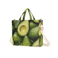 thumbnail image 2 of Avocado Fruit Corduroy Tote Bag Handbag Large Messenger Bag Shoulder Crossbody Zipper Bag Purse, 2 of 8