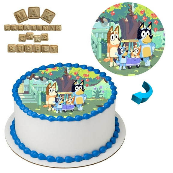 Bluey 8" Round Edible Cake Topper ~ Can be used on 8", 9" & 10" Round Cake