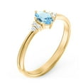 thumbnail image 3 of Birthstone Oval Ring with Shoulder Accents - Blue Topaz (December), 3 of 5