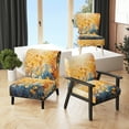 thumbnail image 1 of Designart "Harvested Gold III" Yellow Abstract Landscape Upholstered Accent Chair - Modern Arm Chair For Living Room, 1 of 7
