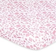 thumbnail image 4 of Sábanas Ajustables para Cuna Portátil The Peanutshell Floral Rosa Juego de 3 piezas, 4 of 8