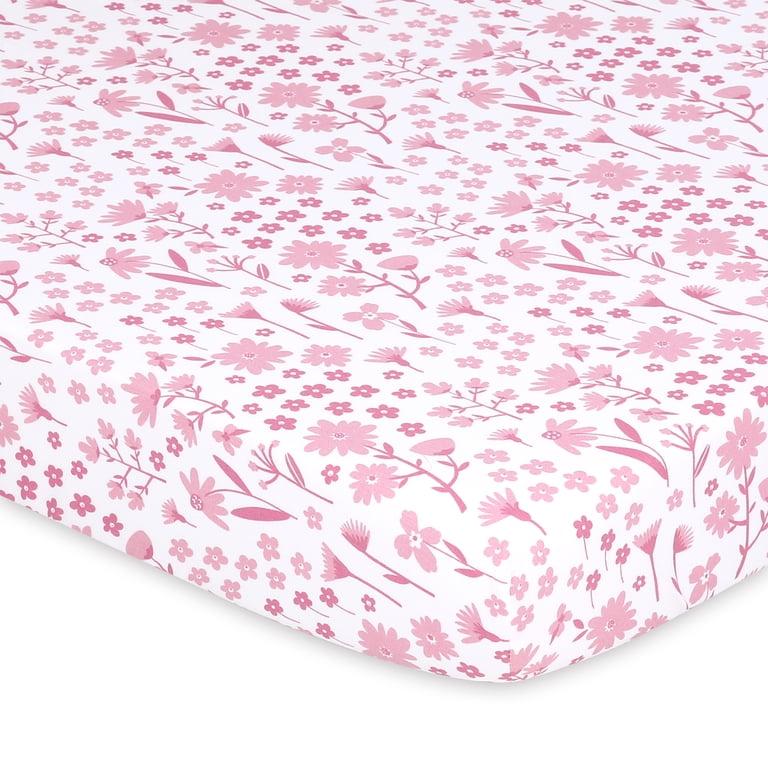 The Peanutshell Playard Sheets, Pink Daisy 3 Pack photo 4