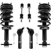 Detroit Axle - 6pc Front Struts Kit for 2007-2013 GMC Sierra Chevrolet Silverado 1500, Outer Tie Rods Sway Bars Struts w/Coil Spring Replacement Suspension