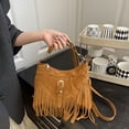 thumbnail image 4 of VeFlora Women's Western Fringe Crossbody Bag, Buckle Shoulder Purse, Adjustable Strap Hobo Bag for Casual Commuting & Daily Use(Brown/One Size), 4 of 5