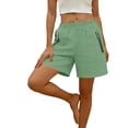 thumbnail image 3 of Hurxie Women's Hiking Cargo Shorts Quick Dry Lightweight Athletic Outdoor Shorts for Workout with Zipper Pockets Green,2XL, 3 of 7