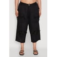 thumbnail image 4 of Womens Plus Size Tie Cargo Pocket Capri Pants, 4 of 5