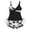 A-Black242, variant on JAJAHO Tankini Swimsuits For Women 2 Piece Set Tummy Control Tropical Print V Neck Bathing Suit High Waist Shorts Bottom Comfy Beachwear