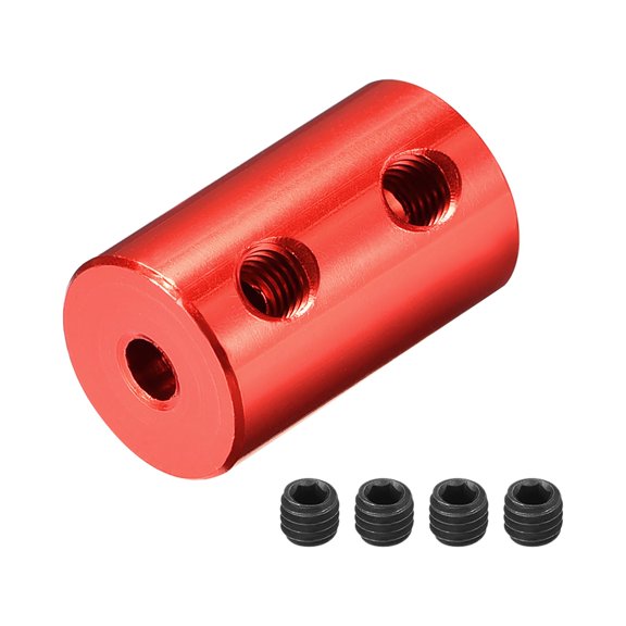 3.17mm to 3.17mm Bore Rigid Coupling 20mm Length 12mm Diameter Aluminum Alloy Shaft Couplers Connector Red 4pcs